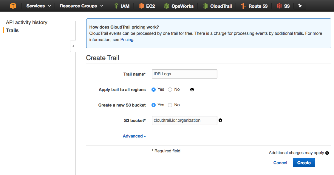 Set Up the AWS CloudTrail Event Source in InsightIDR | InsightIDR